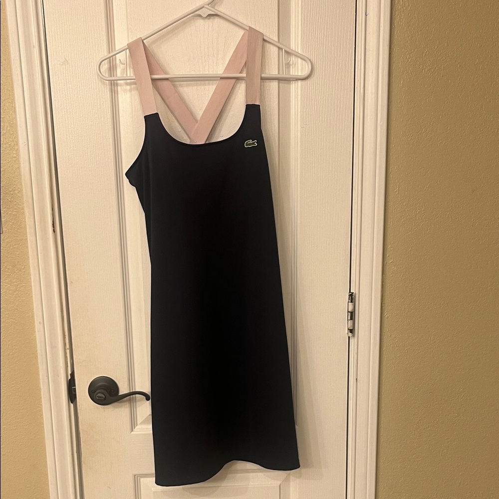 Lacoste sz Medium navy tennis dress with Light Pink Straps